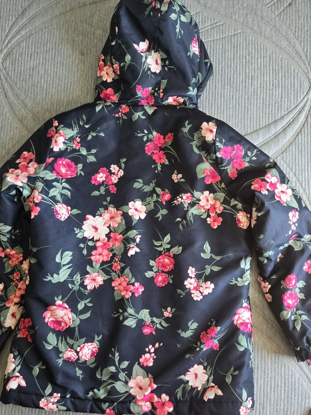 Girl's Floral Puffer Coat